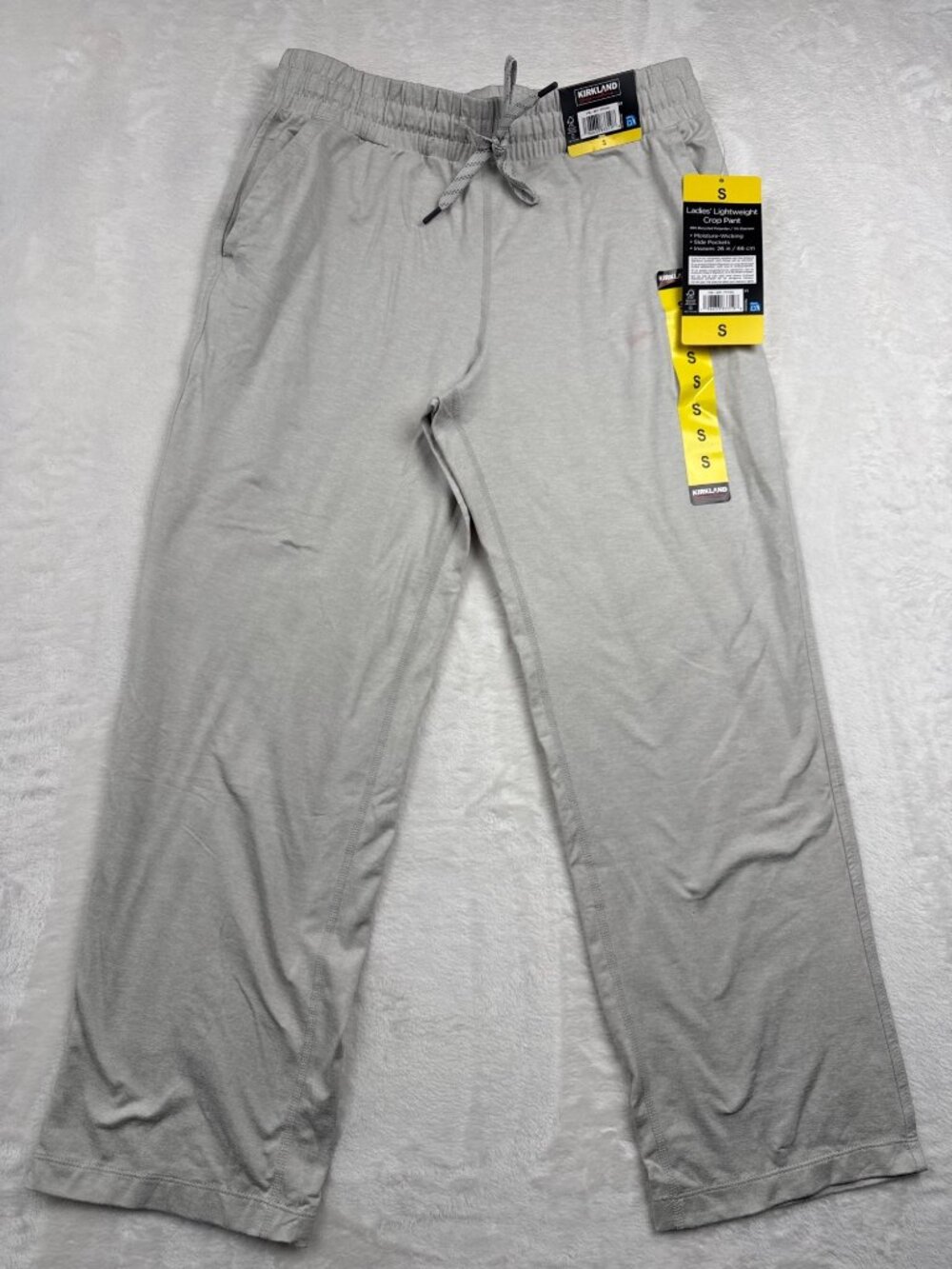 Kirkland Signature Womens Lightweight Crop Pants With Side Pockets Small Gray